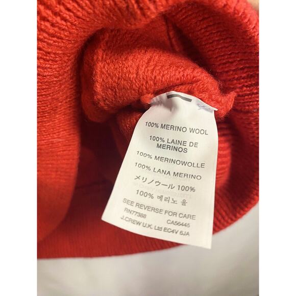 J. Crew Women’s 100%‎ Wool Cable Knit Crew Neck Sweater Red Size Medium - Picture 5 of 5
